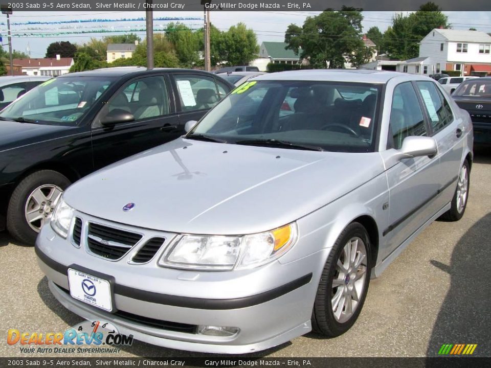 2003 Saab 9-5 Aero Sedan Silver Metallic / Charcoal Gray Photo #1