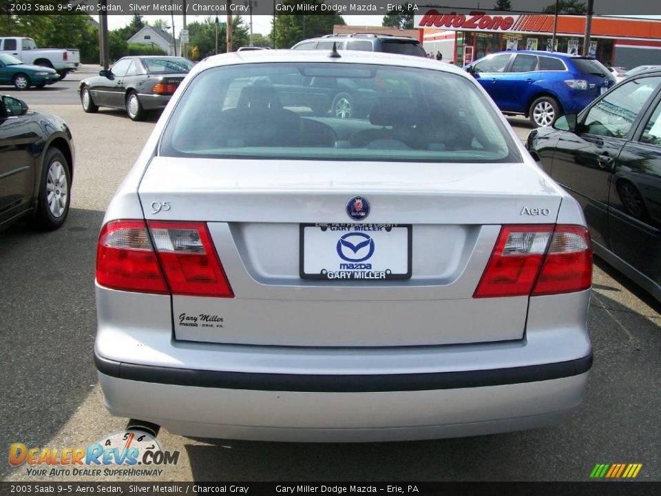 2003 Saab 9-5 Aero Sedan Silver Metallic / Charcoal Gray Photo #3