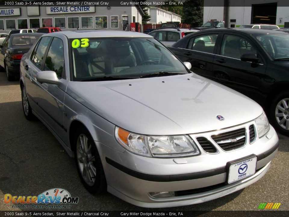 2003 Saab 9-5 Aero Sedan Silver Metallic / Charcoal Gray Photo #6