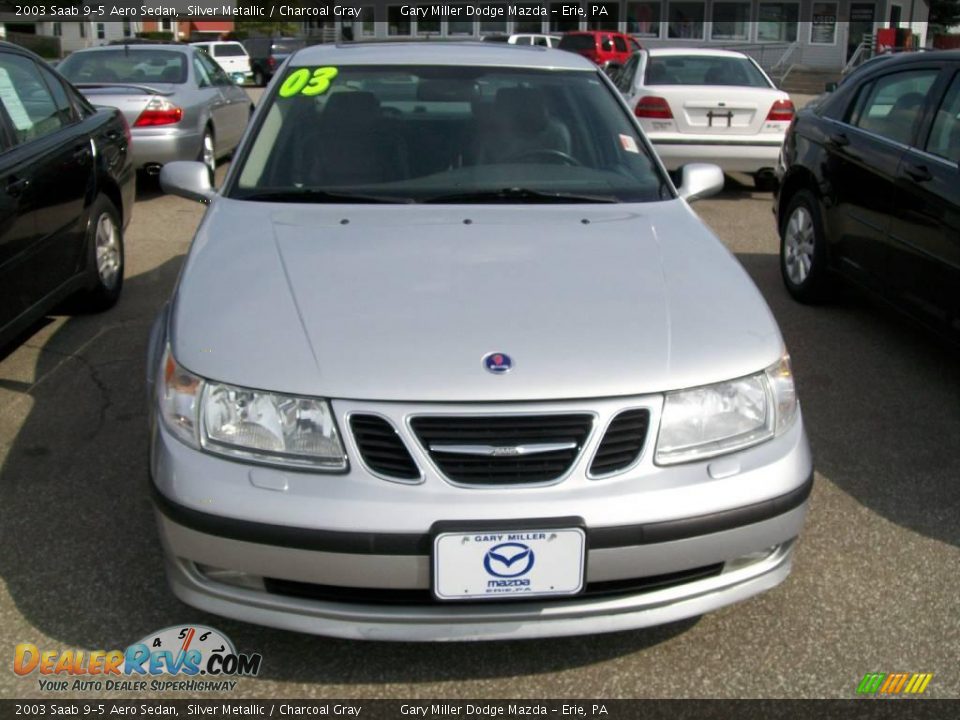 2003 Saab 9-5 Aero Sedan Silver Metallic / Charcoal Gray Photo #7