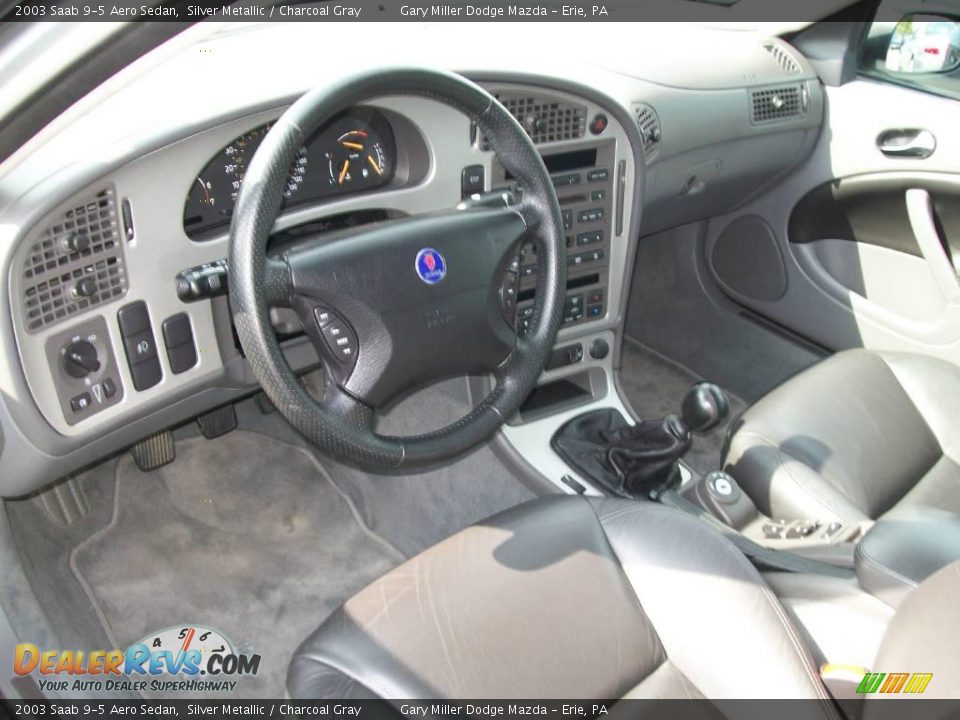 2003 Saab 9-5 Aero Sedan Silver Metallic / Charcoal Gray Photo #11
