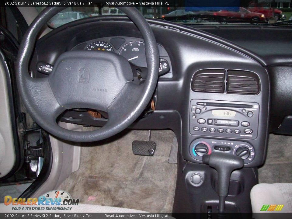 2002 Saturn S Series SL2 Sedan Silver Blue / Tan Photo #25