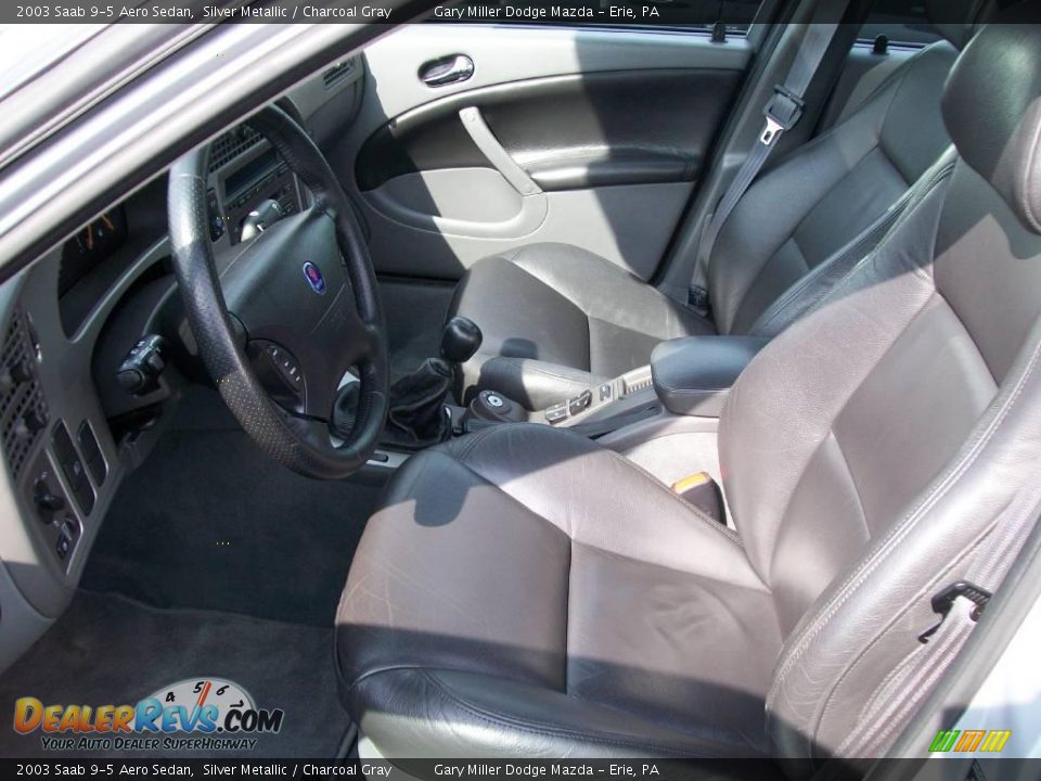 2003 Saab 9-5 Aero Sedan Silver Metallic / Charcoal Gray Photo #12