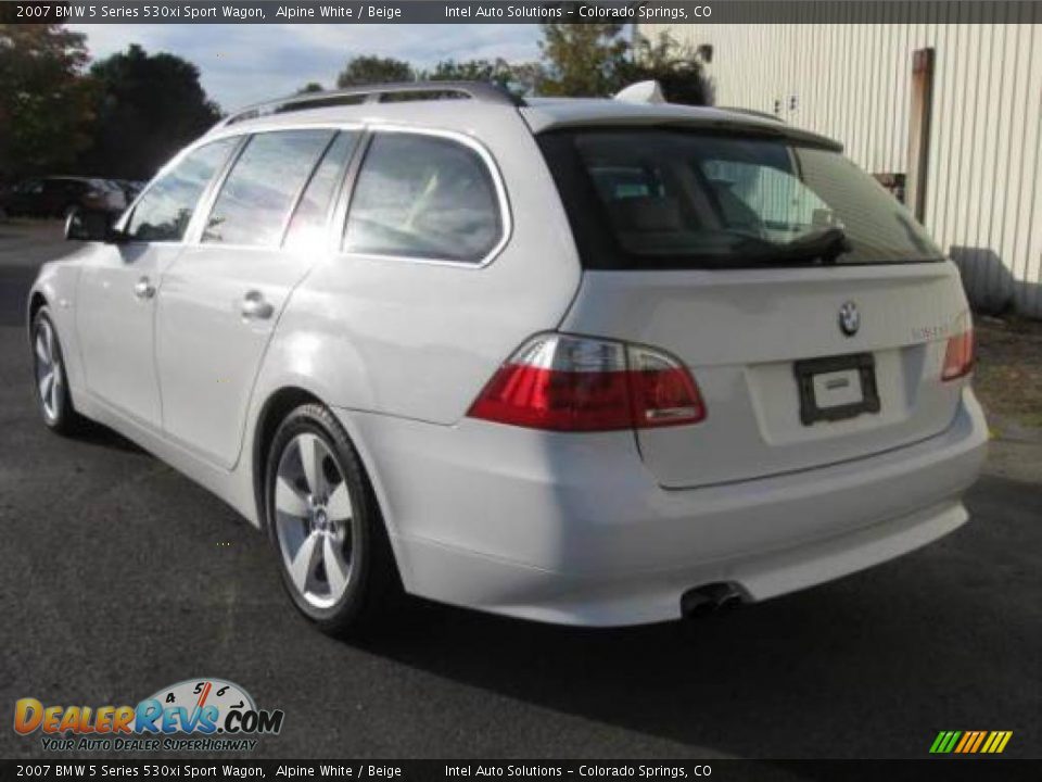 2007 BMW 5 Series 530xi Sport Wagon Alpine White / Beige Photo #4