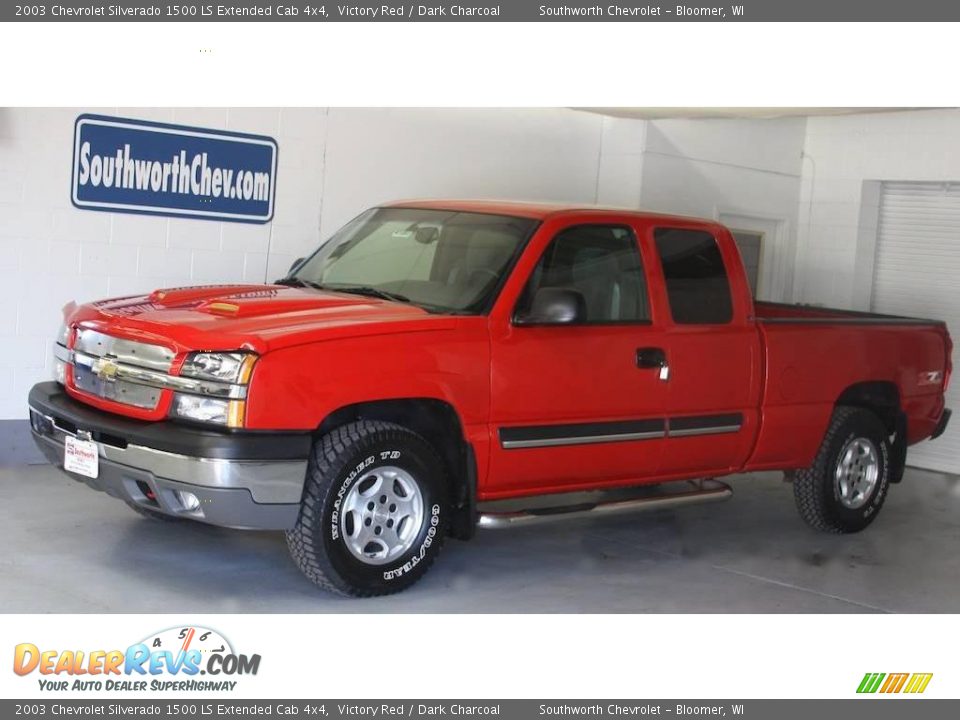 2003 Chevrolet Silverado 1500 LS Extended Cab 4x4 Victory Red / Dark Charcoal Photo #1