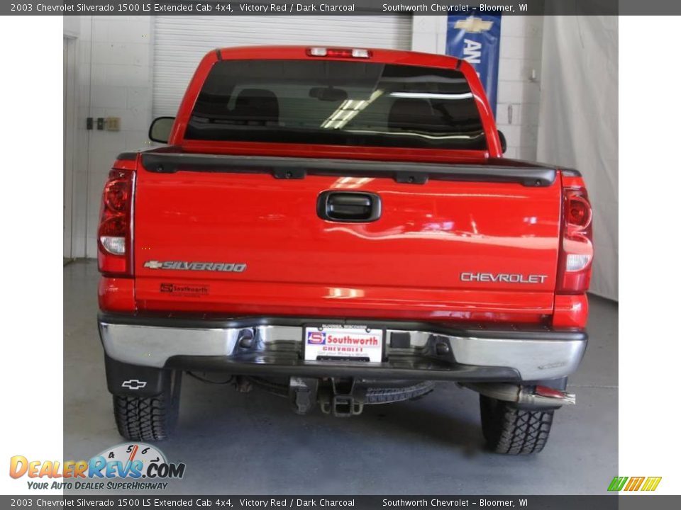 2003 Chevrolet Silverado 1500 LS Extended Cab 4x4 Victory Red / Dark Charcoal Photo #3