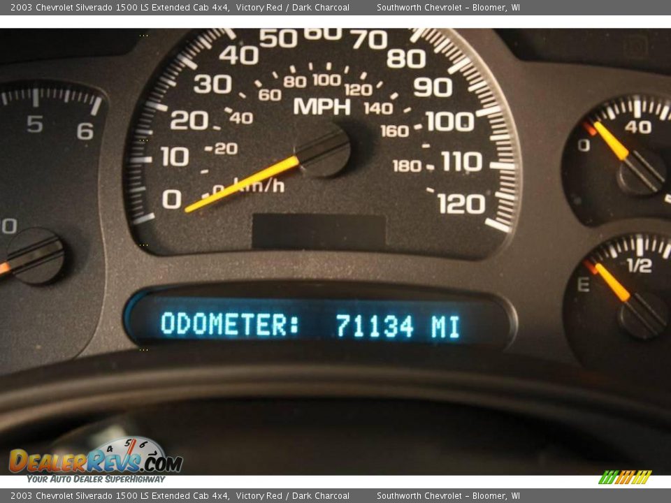 2003 Chevrolet Silverado 1500 LS Extended Cab 4x4 Victory Red / Dark Charcoal Photo #7