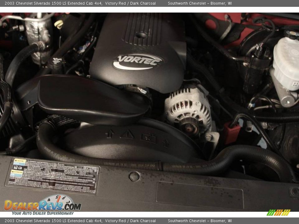 2003 Chevrolet Silverado 1500 LS Extended Cab 4x4 Victory Red / Dark Charcoal Photo #9