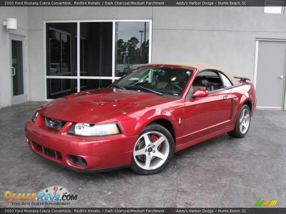 2003 Ford Mustang Cobra Convertible Redfire Metallic / Dark Charcoal/Medium Parchment Photo #1