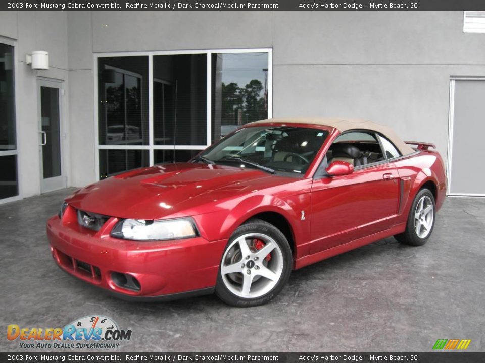 2003 Ford Mustang Cobra Convertible Redfire Metallic / Dark Charcoal/Medium Parchment Photo #3