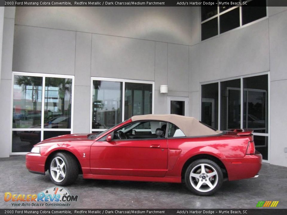 2003 Ford Mustang Cobra Convertible Redfire Metallic / Dark Charcoal/Medium Parchment Photo #7