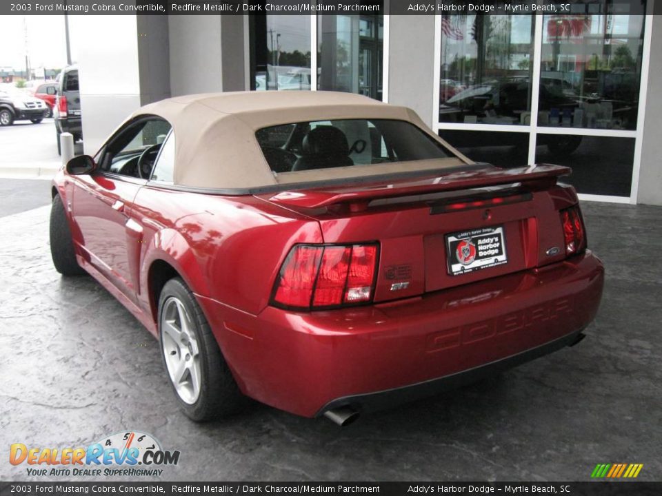 2003 Ford Mustang Cobra Convertible Redfire Metallic / Dark Charcoal/Medium Parchment Photo #8