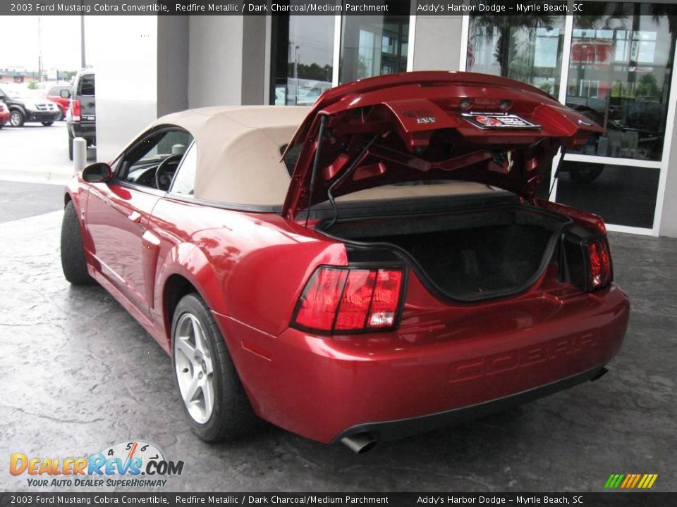 2003 Ford Mustang Cobra Convertible Redfire Metallic / Dark Charcoal/Medium Parchment Photo #10
