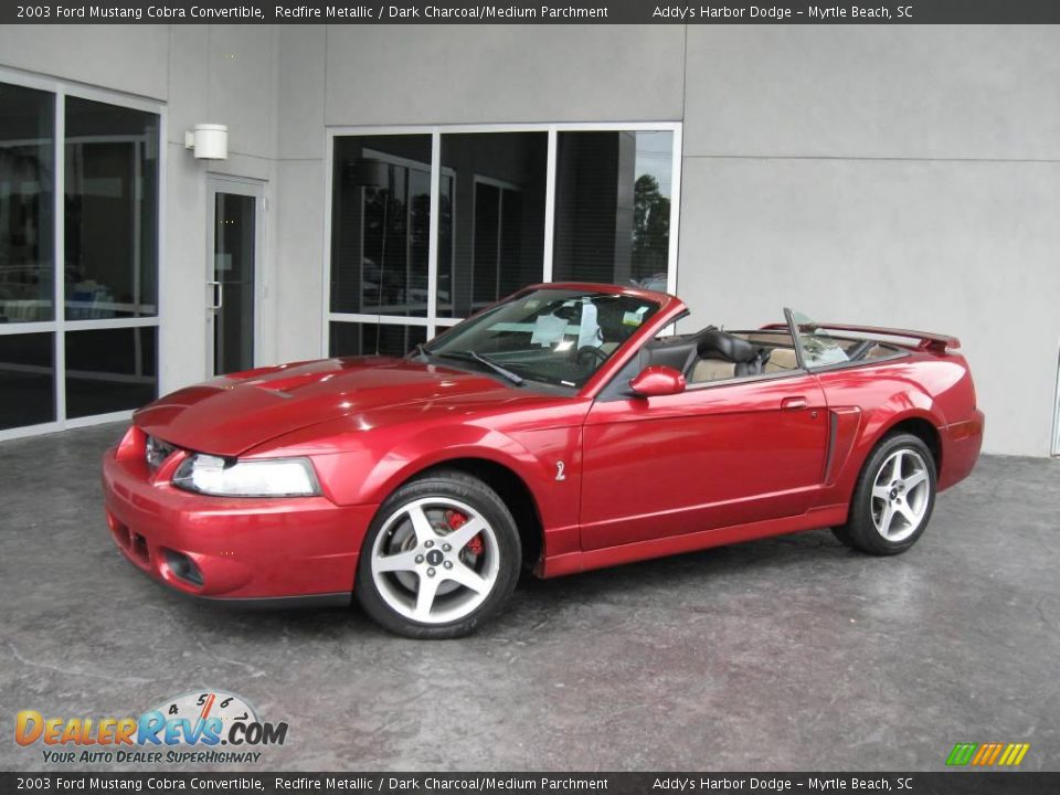2003 Ford Mustang Cobra Convertible Redfire Metallic / Dark Charcoal/Medium Parchment Photo #13