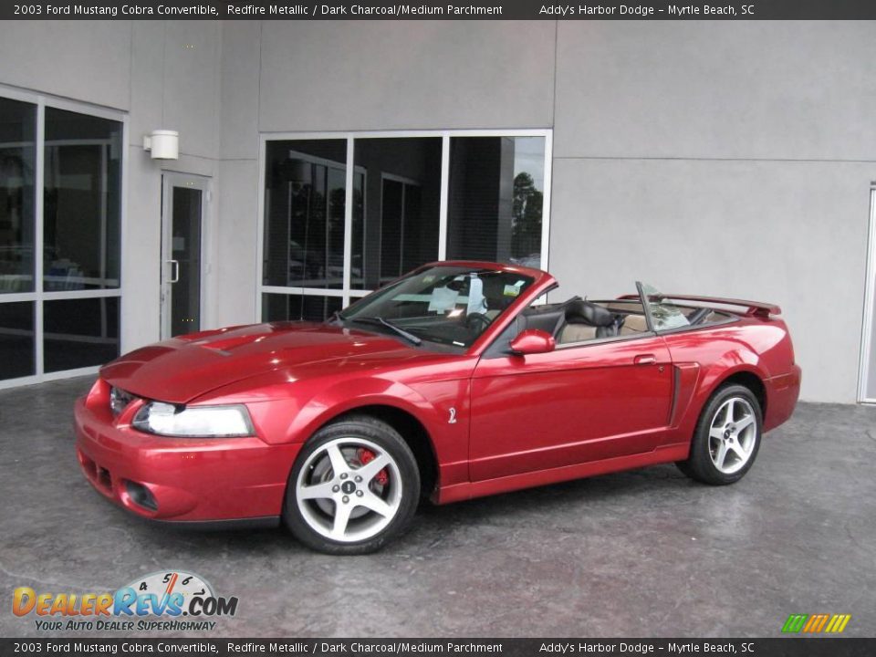 2003 Ford Mustang Cobra Convertible Redfire Metallic / Dark Charcoal/Medium Parchment Photo #14