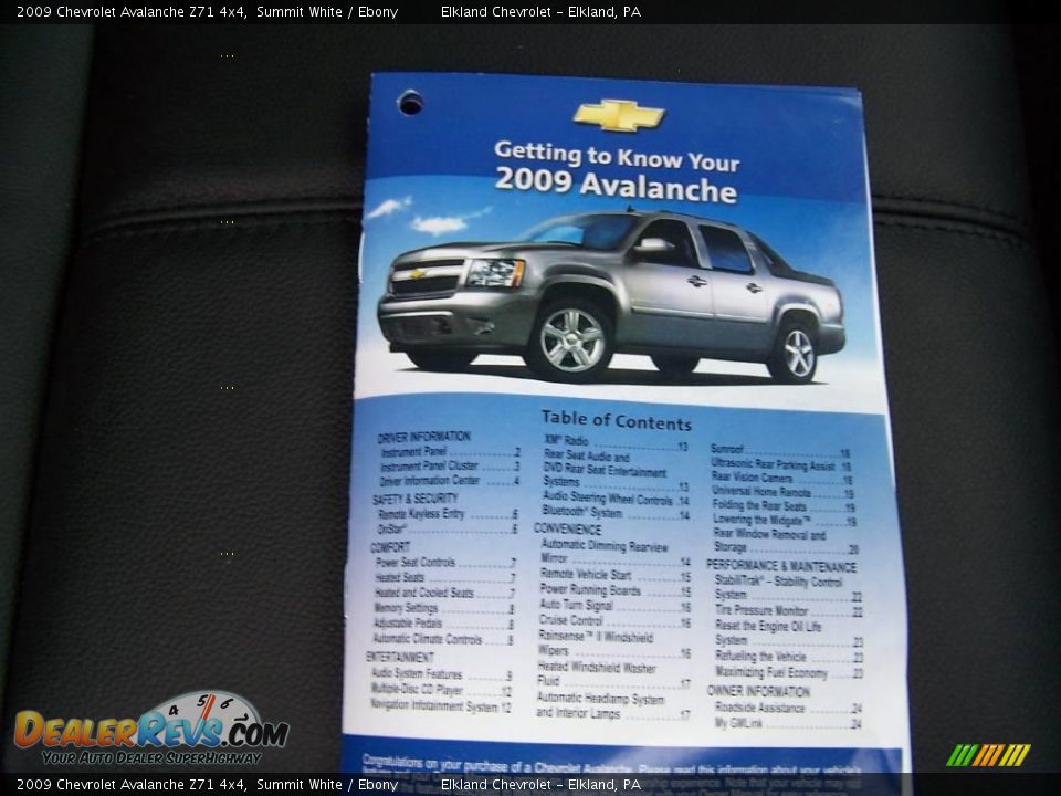 2009 Chevrolet Avalanche Z71 4x4 Summit White / Ebony Photo #25