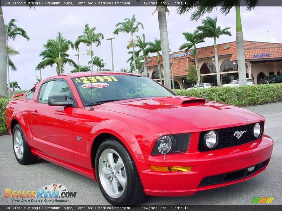 2008 Ford Mustang GT Premium Coupe Torch Red / Medium Parchment Photo #1