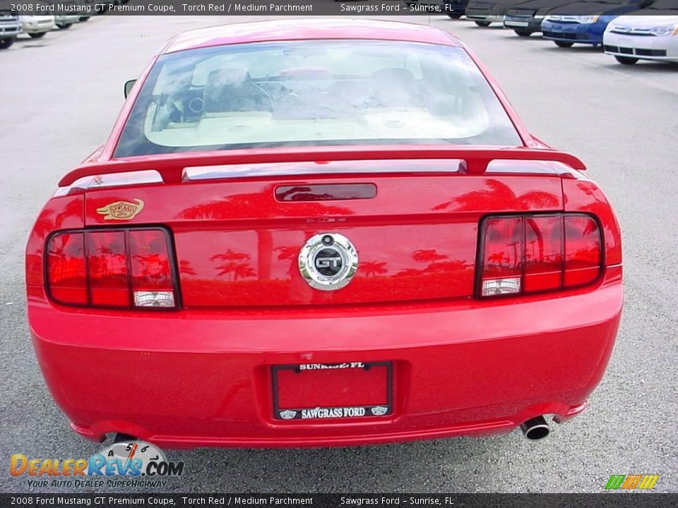 2008 Ford Mustang GT Premium Coupe Torch Red / Medium Parchment Photo #4