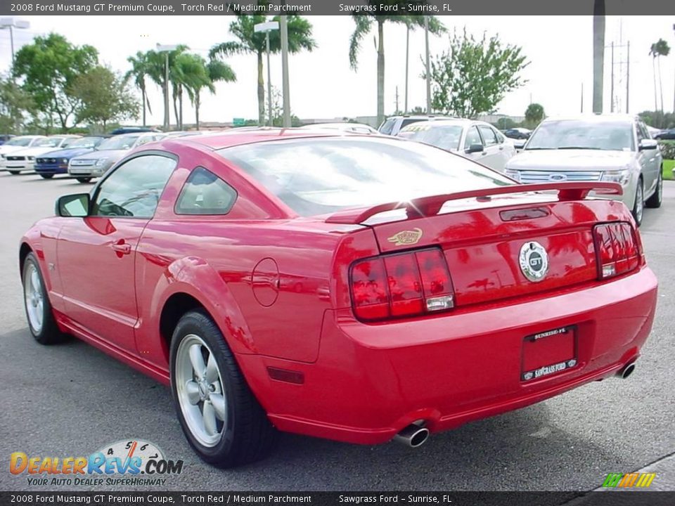 2008 Ford Mustang GT Premium Coupe Torch Red / Medium Parchment Photo #5