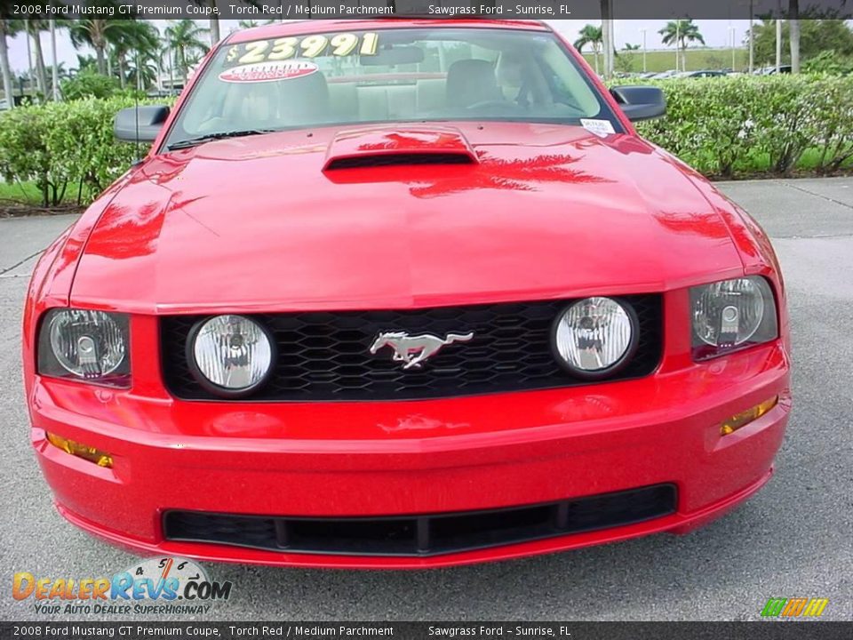 2008 Ford Mustang GT Premium Coupe Torch Red / Medium Parchment Photo #8