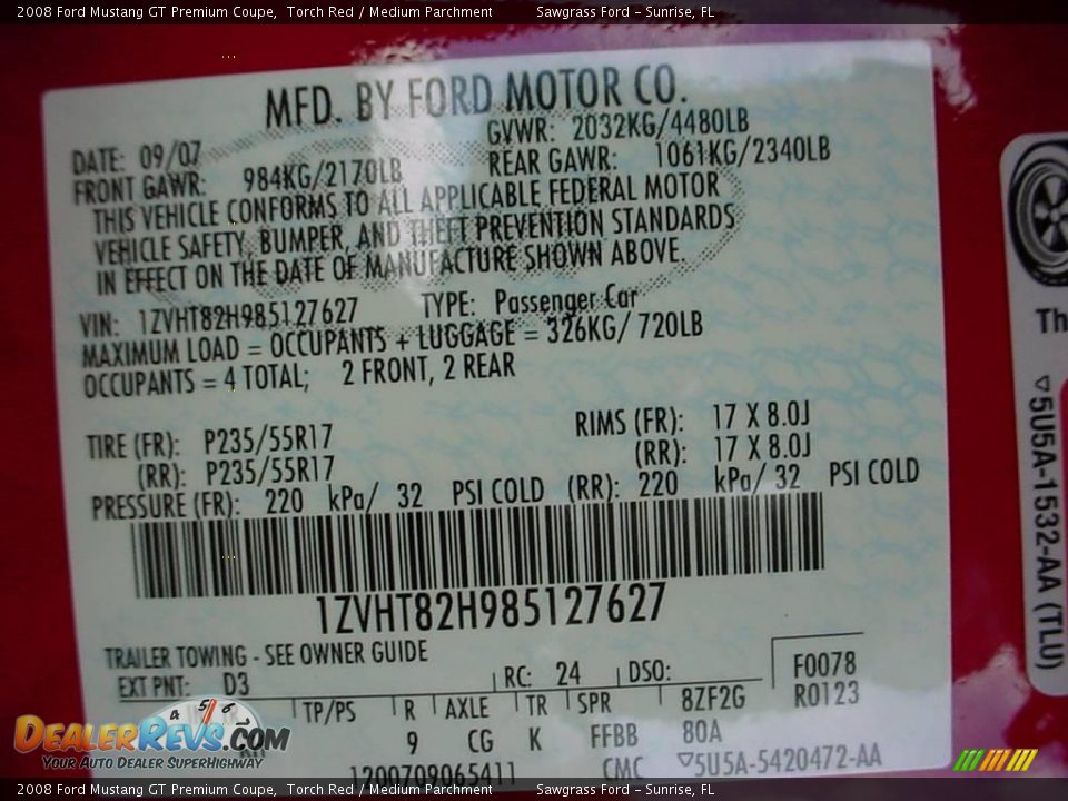2008 Ford Mustang GT Premium Coupe Torch Red / Medium Parchment Photo #18