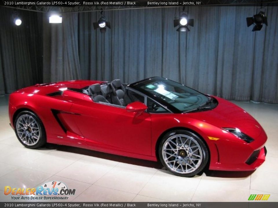 2010 Lamborghini Gallardo LP560-4 Spyder Rosso Vik (Red Metallic) / Black Photo #3