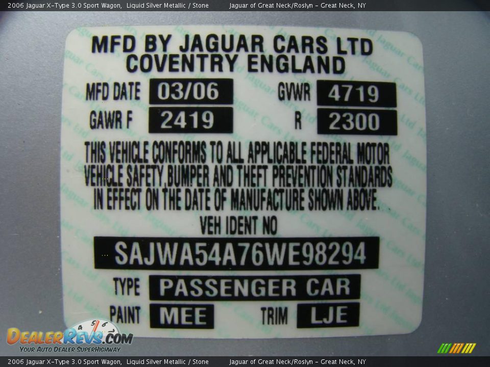 2006 Jaguar X-Type 3.0 Sport Wagon Liquid Silver Metallic / Stone Photo #28