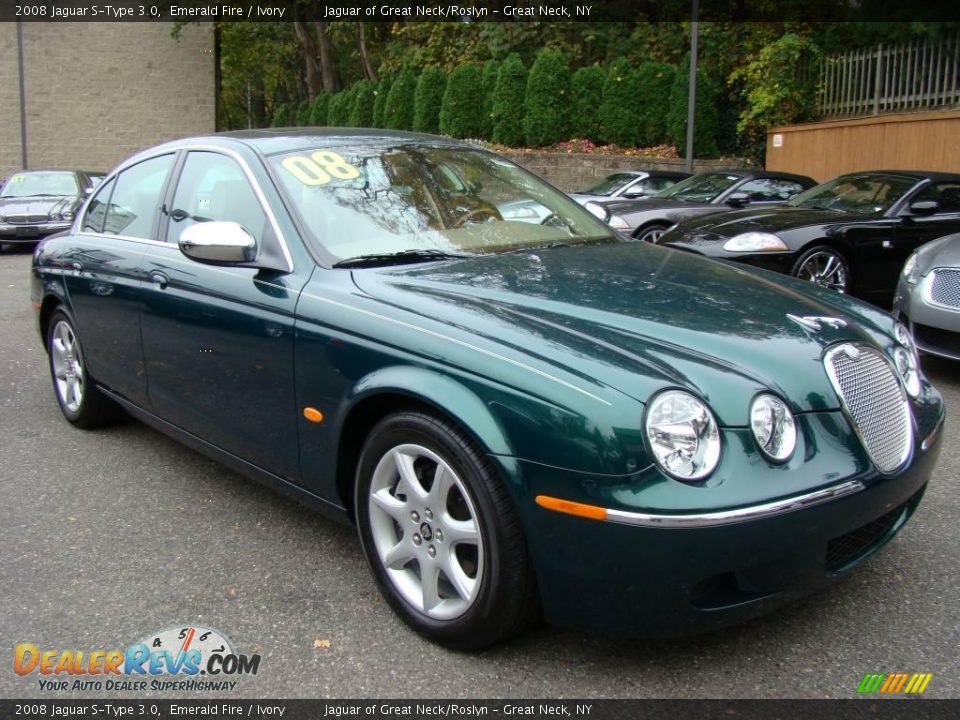 2008 Jaguar S-Type 3.0 Emerald Fire / Ivory Photo #3