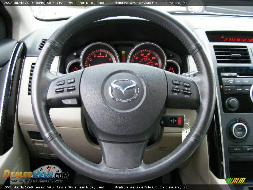 2008 Mazda CX-9 Touring AWD Crystal White Pearl Mica / Sand Photo #18