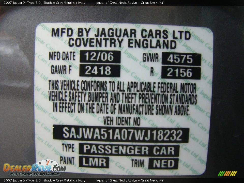 2007 Jaguar X-Type 3.0 Shadow Grey Metallic / Ivory Photo #29