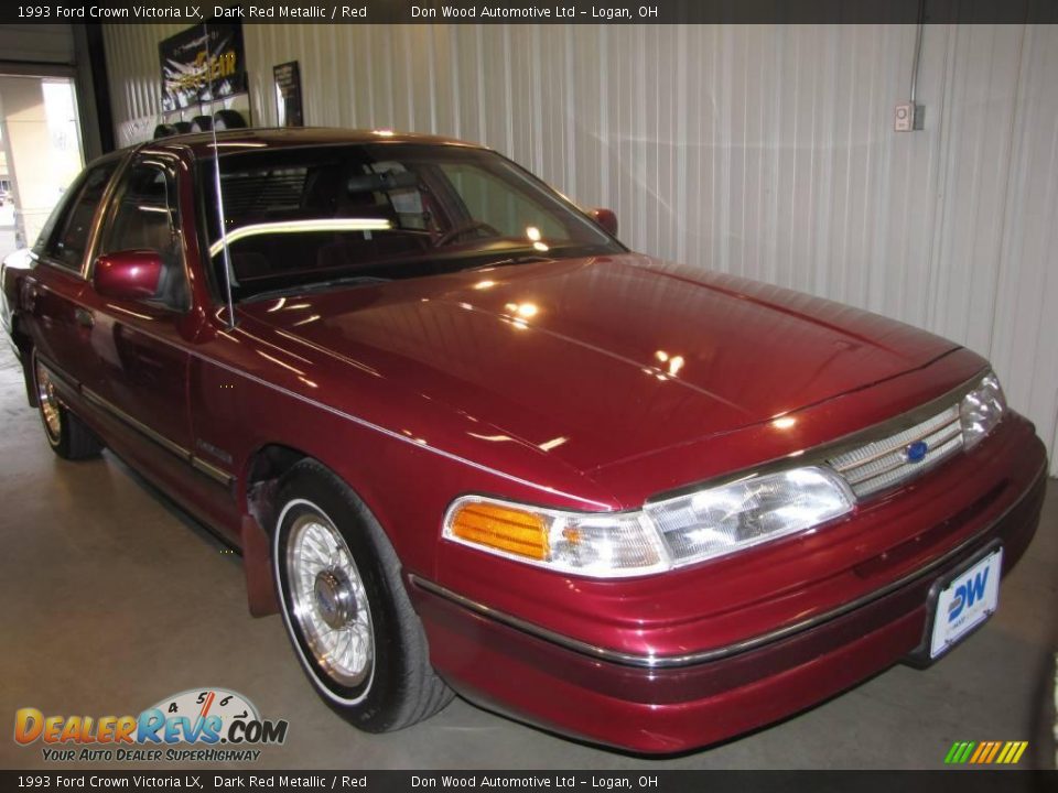 1993 Ford Crown Victoria LX Dark Red Metallic / Red Photo #1