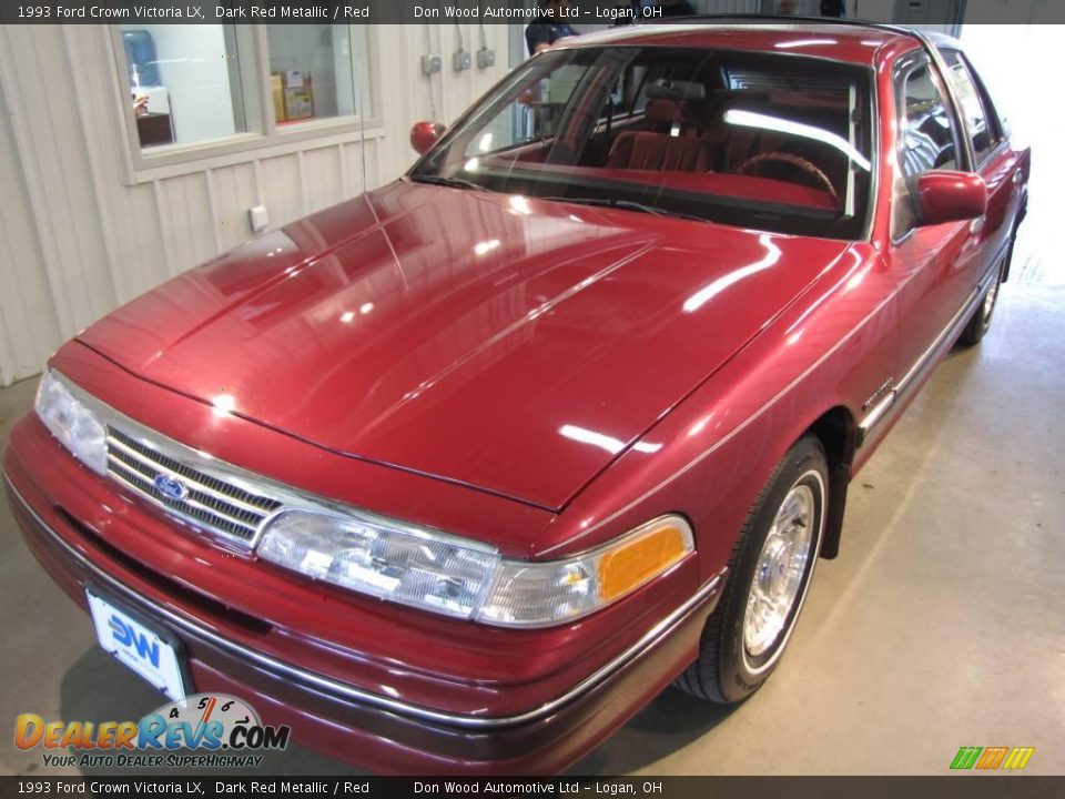 1993 Ford Crown Victoria LX Dark Red Metallic / Red Photo #2
