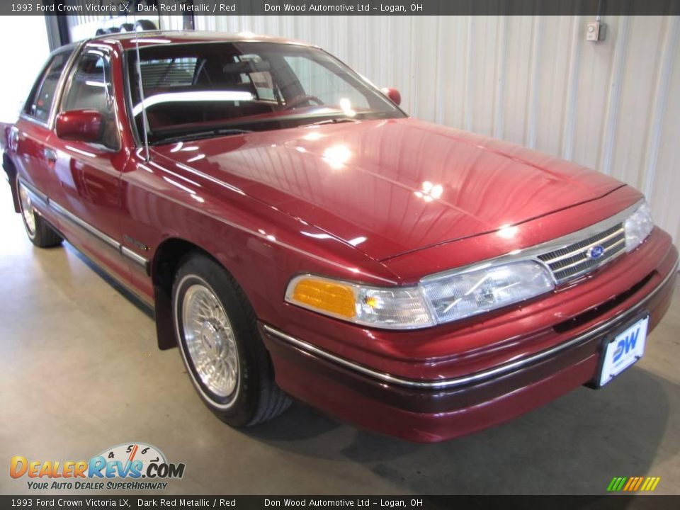 1993 Ford Crown Victoria LX Dark Red Metallic / Red Photo #5