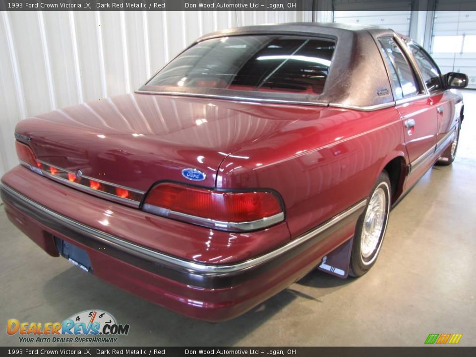 1993 Ford Crown Victoria LX Dark Red Metallic / Red Photo #6