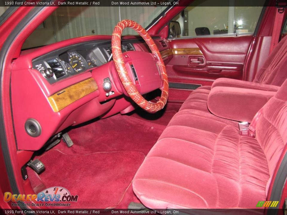 1993 Ford Crown Victoria LX Dark Red Metallic / Red Photo #11
