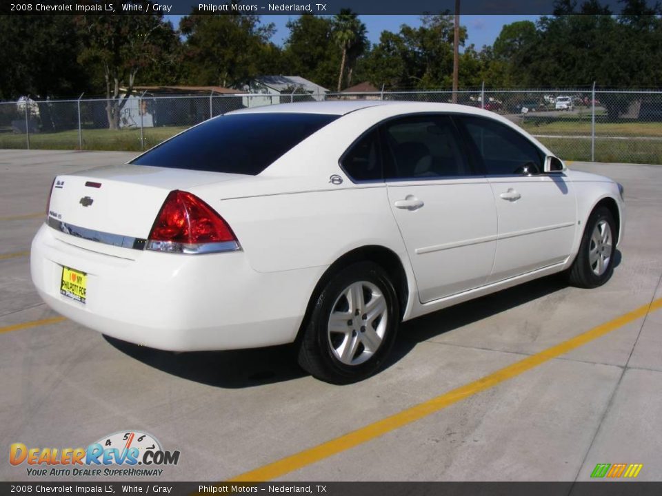 2008 Chevrolet Impala LS White / Gray Photo #3