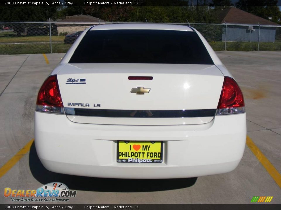 2008 Chevrolet Impala LS White / Gray Photo #4