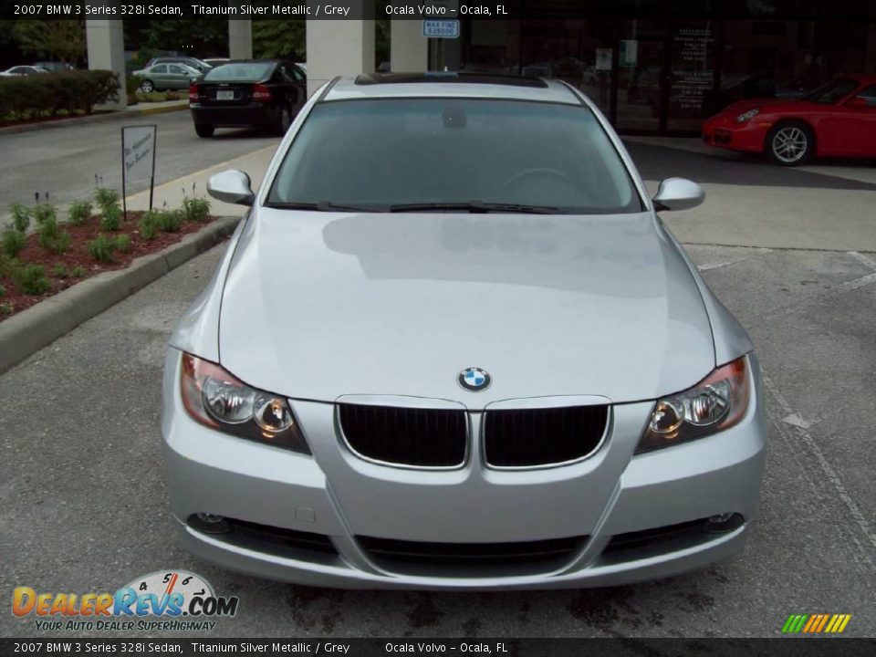 2007 BMW 3 Series 328i Sedan Titanium Silver Metallic / Grey Photo #2