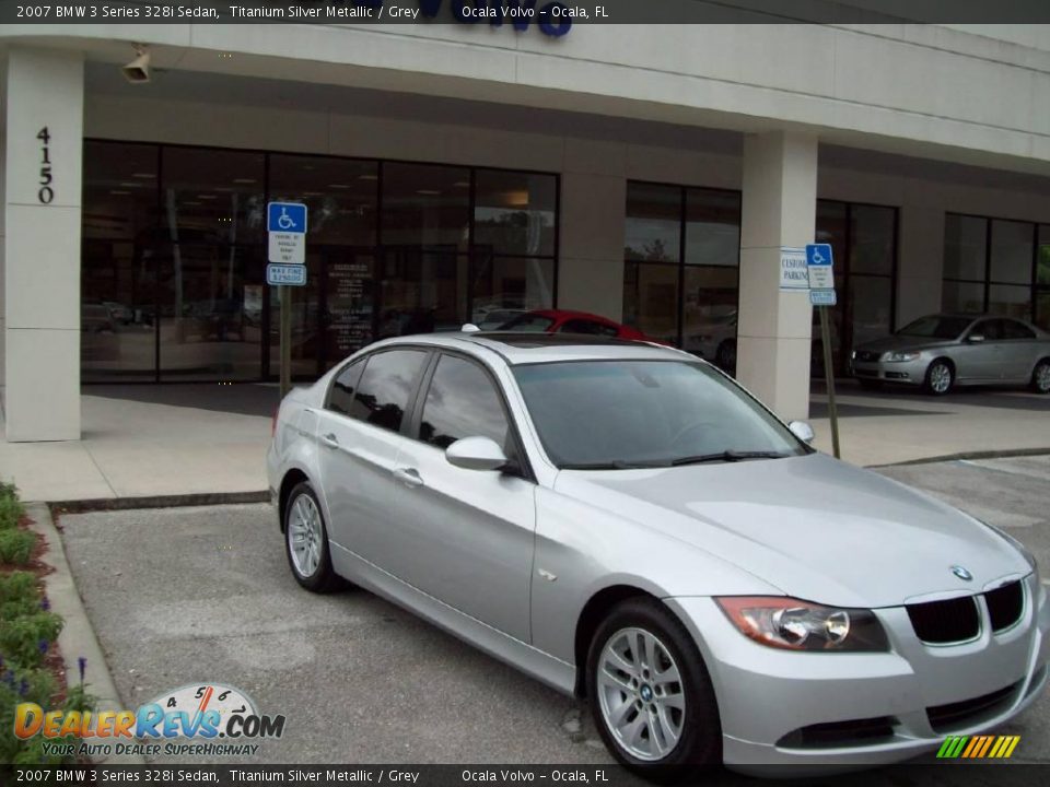 2007 BMW 3 Series 328i Sedan Titanium Silver Metallic / Grey Photo #12