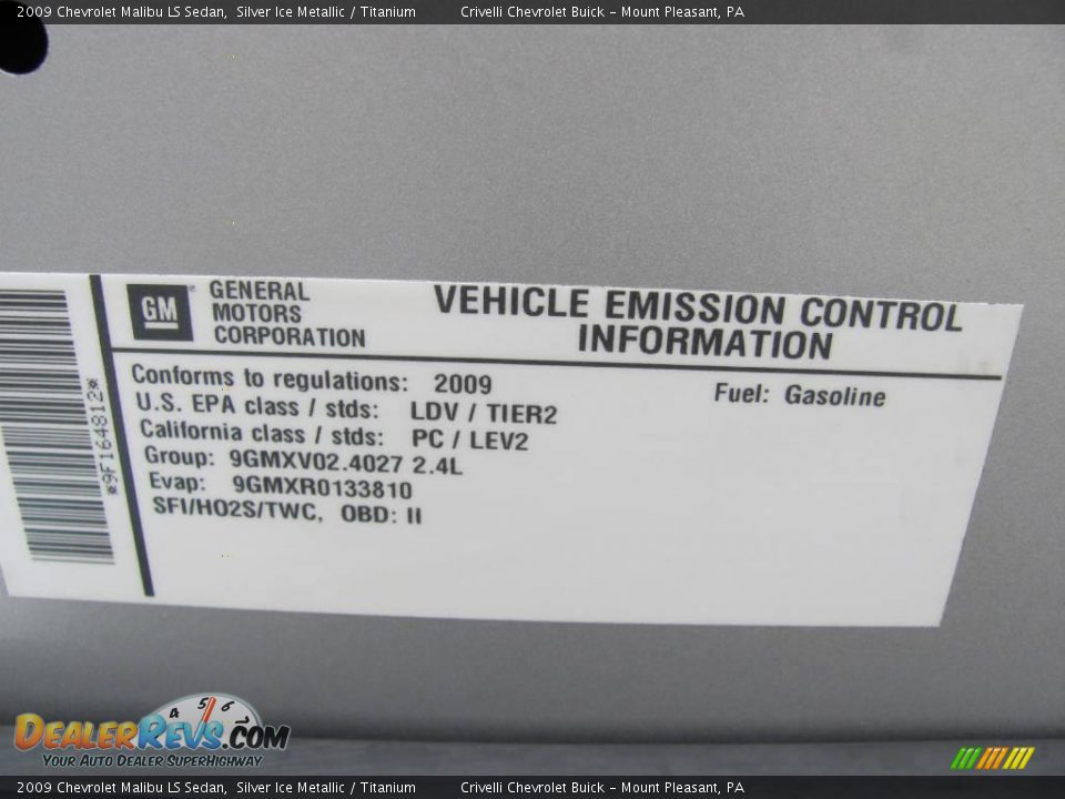 2009 Chevrolet Malibu LS Sedan Silver Ice Metallic / Titanium Photo #32