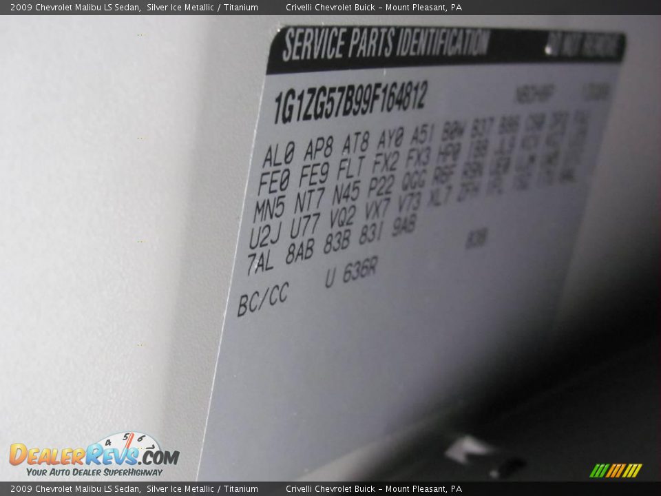2009 Chevrolet Malibu LS Sedan Silver Ice Metallic / Titanium Photo #33