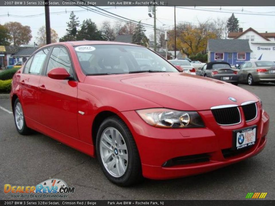 2007 BMW 3 Series 328xi Sedan Crimson Red / Beige Photo #2