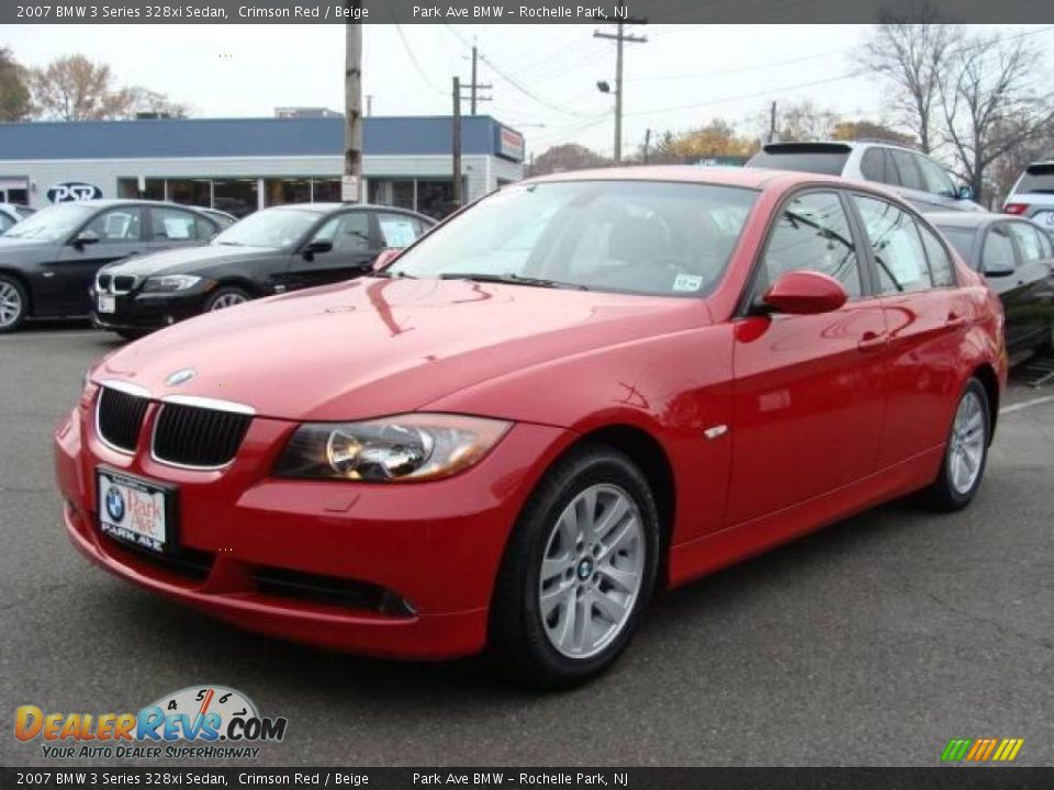 2007 BMW 3 Series 328xi Sedan Crimson Red / Beige Photo #4