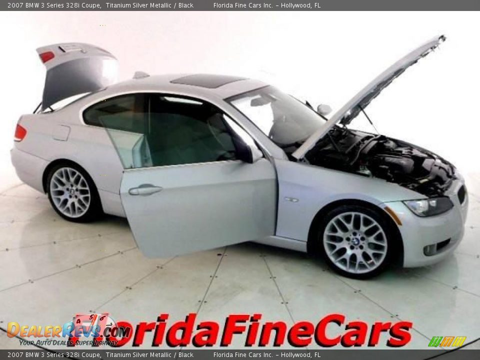 2007 BMW 3 Series 328i Coupe Titanium Silver Metallic / Black Photo #7
