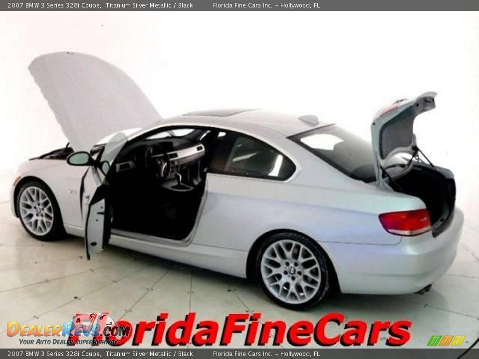 2007 BMW 3 Series 328i Coupe Titanium Silver Metallic / Black Photo #8