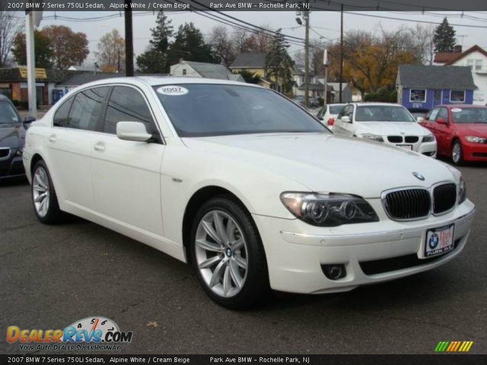 2007 BMW 7 Series 750Li Sedan Alpine White / Cream Beige Photo #2