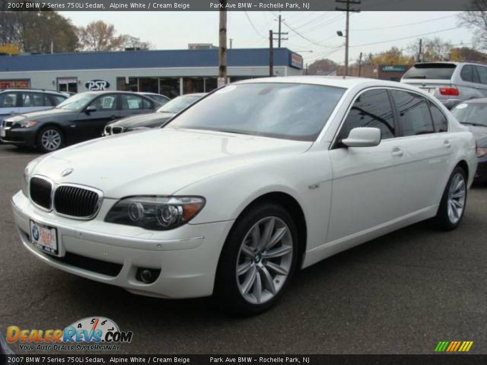2007 BMW 7 Series 750Li Sedan Alpine White / Cream Beige Photo #4