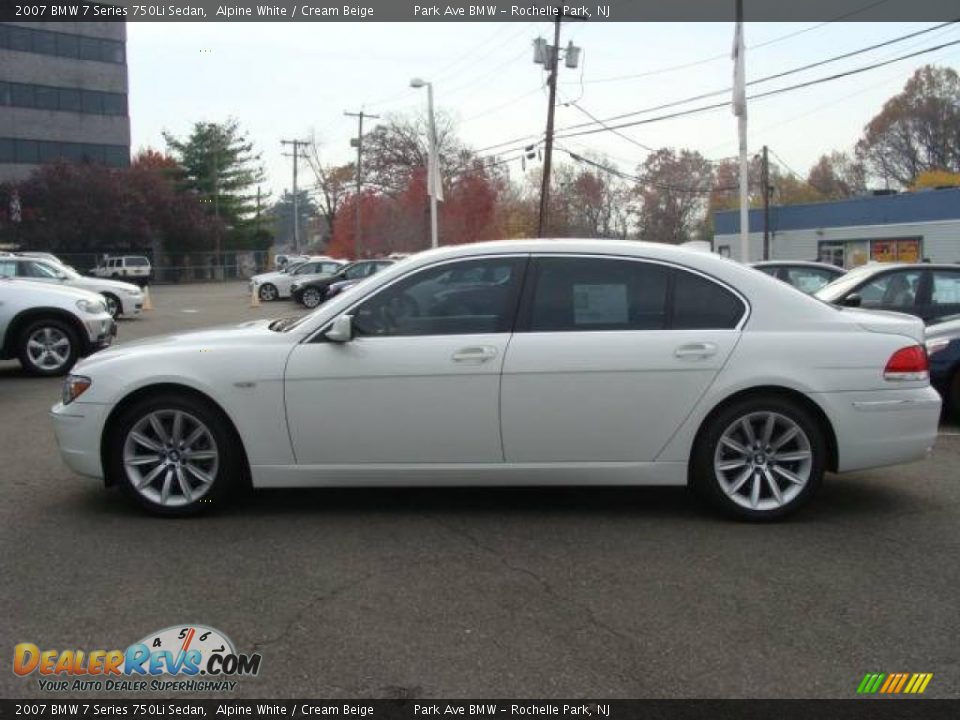2007 BMW 7 Series 750Li Sedan Alpine White / Cream Beige Photo #5