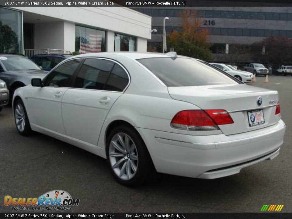2007 BMW 7 Series 750Li Sedan Alpine White / Cream Beige Photo #6