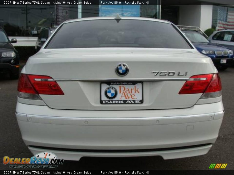 2007 BMW 7 Series 750Li Sedan Alpine White / Cream Beige Photo #7